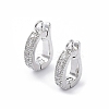 Rack Plating Brass Micro Pave Clear Cubic Zirconia Fold Over Clasps KK-A183-07P-1