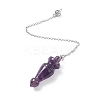 Natural Amethyst Pointed Dowsing Pendulums AJEW-B020-03P-04-2