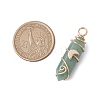 2Pcs 2 Styles Natural Green Aventurine Double Terminated Pointed Pendants PALLOY-JF03122-02-2