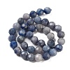 Dyed & Heated Natural Blue Aventurine Beads Strands G-C150-B05-02-3