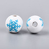 Christmas Spray Painted Schima Wood Beads WOOD-T032-35G-2