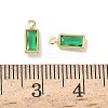Brass Glass Charms KK-Z136-13G-01-3