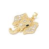 Brass Micro Pave Clear Cubic Zirconia Pendants KK-R213-21G-2