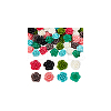 64Pcs 8 Colors Synthetic Coral 3D Flower Rose Beads CORA-GA0001-02-7