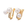 Round Brass Micro Pave Clear Cubic Zirconia Cuff Earrings EJEW-Z111-04G-03-4
