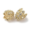 Brass Micro Pave Clear Cubic Zirconia Bead Caps KK-G491-51B-G-2