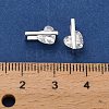 925 Sterling Silver Pave Clear Cubic Zirconia Rectangle with Heart Charms STER-P071-17S-4