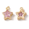 Rack Plating Brass with Cubic Zirconia Charms KK-G452-14G-2