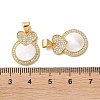 Brass Micro Pave Clear Cubic Zirconia Pendants KK-B083-16G-04-3