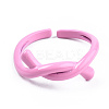 Spray Painted Brass Cuff Rings RJEW-S045-113-NR-2