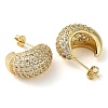Rack Plating Brass Micro Pave Cubic Zirconia Stud Earrings EJEW-M230-11G-2