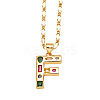 Brass Pave Colorful Cubic Zirconia Initial Pendant Necklaces FS-WG26597-06-1