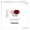 2Pcs Zinc Alloy with Flocking and Rhinestone Rose Mini Claw Hair Clips for Women Girls PHAR-LP0003-001-2