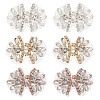 6Pcs 3 Colors Alloy with Glass Rhinestone Bowknot AJEW-NB0006-23-1
