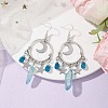 Natural Quartz Crystal Irregular Bullet Earrings EJEW-TA00400-2