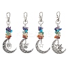 4Pcs 4 Styles Natural & Synthetic Mixed Gemstone Chip Pendant Decorations HJEW-JM01685-S-1