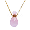Faceted Natural Gemstone Openable Perfume Bottle Pendants G-CJ0001-37-6
