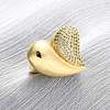 Brass Micro Pave Cubic Zirconia Adjustable Cuff Rings for Women RJEW-U053-07G-1