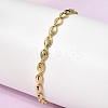 Brass Link Chain Bracelets for Women BJEW-K298-09G-3