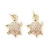Brass Micro Pave Clear Cubic Zirconia Pendants ZIRC-P099-03G-1