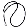 Natural Lava Rock Round Beaded Y Necklaces NJEW-F331-02P-02-4