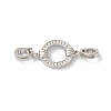 Rack Plating Brass Micro Pave Clear Cubic Zirconia Fold Over Clasps KK-A222-09P-1