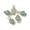 8Pcs 8 Styles Natural Agate & Carnelian & Green Aventurine & Amethyst & Aquamarine Faceted Round Charms PALLOY-JF03451-2