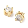 Brass Micro with Single Clear Zirconia Beads KK-C051-30G-2