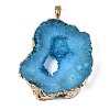 Natural Druzy Agate Pendants G-S359-311-2
