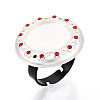 Adjustable Alloy & Iron & Rhinestone Bezel Cup Ring Base with Rotatable Tray MAK-T012-10S-1