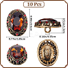 10Pcs 1-Hole Alloy Rhinestone Shank Buttons BUTT-GF0003-52A-2