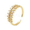 Brass Pave Cubic Zirconia Cuff Rings RJEW-U012-04G-02-1