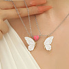 2Pcs Alloy Enamel Magnetic Luminous Butterfly Pendant Friendship Couple Necklaces FS-WG3F676-01-2