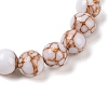 Synthetic Turquoise(Dyed) Round Beaded Stretch Bracelets G-U005-01B-08-2