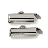 Brass Slide On End Clasp Tubes KK-N254-119P-01-1