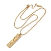 304 Stainless Steel Clear Cubic Zirconia Rectangle Constellation Pendant Necklaces for Women Men NJEW-S435-01G-L-4