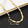 304 Stainless Steel Twist Rope Chain Necklace for Men Women NJEW-P269-03G-3