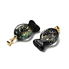 Handmade Dichroic Foil Lampwork Pendants X2-DICH-G001-01G-04-2
