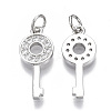 Brass Micro Pave Clear Cubic Zirconia Pendants KK-N227-16P-NF-2