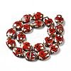 Handmade Printed Porcelain Beads PORC-F005-01E-5