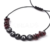 Natural Garnet Chip Braided Bead Bracelets BJEW-JB09608-05-2
