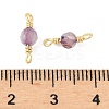 Dyed Natural Agate Faceted Round Connector Charms KK-C097-06G-03-3