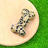 Natural Dalmatian Jasper Carved Healing Bone Figurines PW-WG39010-01-1