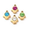 304 Stainless Steel Rhinestone Pendants STAS-M110-32G-1
