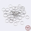 Anti-Tarnish Rhodium Plated 925 Sterling Silver Saw Cut Open Jump Rings STER-F036-02P-1x7mm-4
