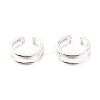 Anti-Tarnish Rhodium Plated 925 Sterling Silver Cuff Earrings EJEW-H124-07P-1