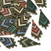 30Pcs 5 Colors Tibetan Style Alloy Enamel Chandelier Component Links ENAM-CJ0005-91-3