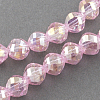 Electroplate Glass Beads Strands X-EGLA-R033-8mm-12-1