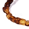 Gradient Color Natural Amber Nuggets Beaded Stretch Bracelets BJEW-N041-02-2
