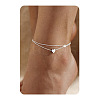 201 Stainless Steel Heart with Initial Charm Double Layer Anklets for Women FS-WG0EC0A-17-1